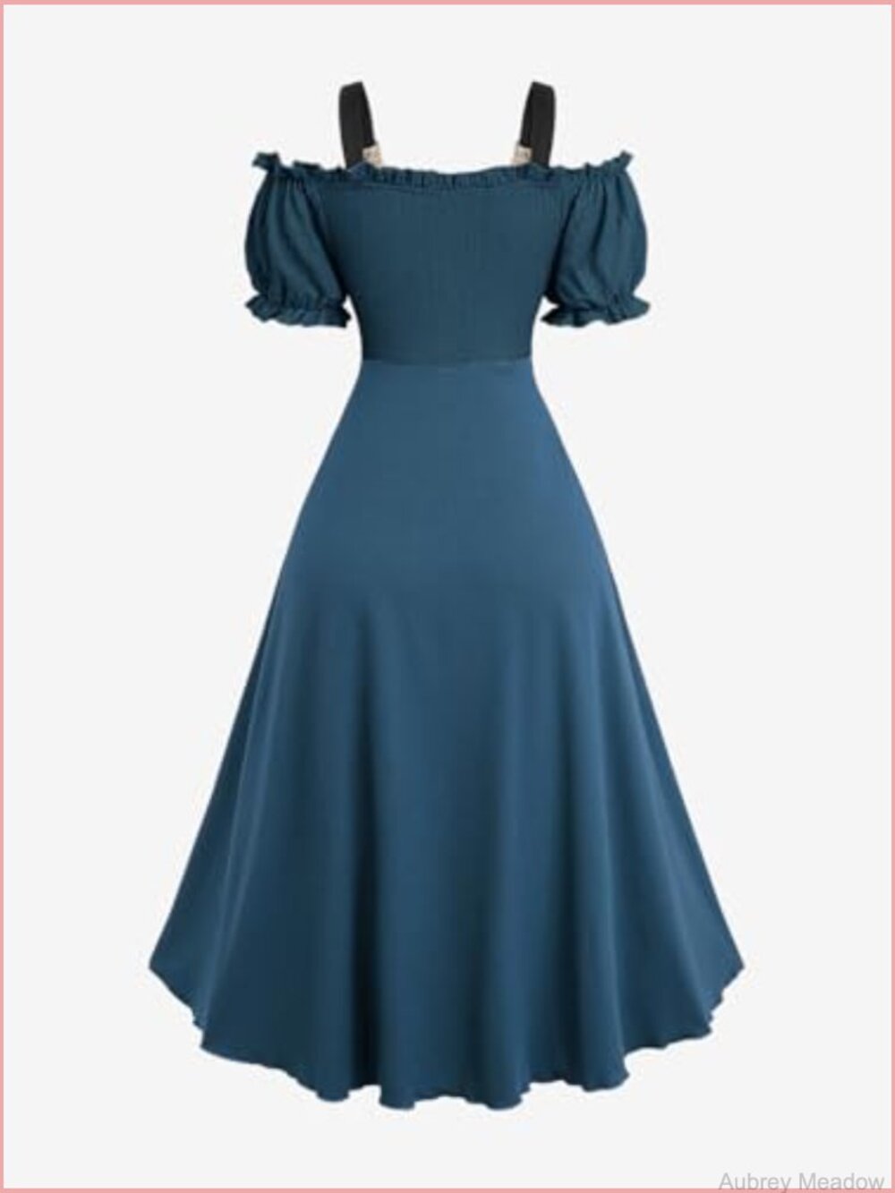 Steampunk Renaissance Costume Dress Plus Size Corset Lace Up Midi Ren Faire - Picture 4 of 6